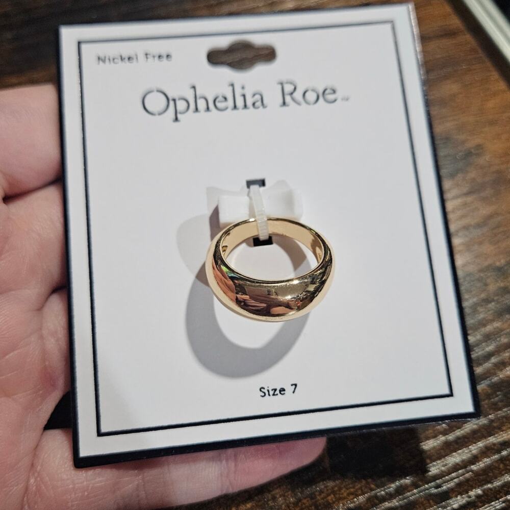 Ophelia Roe Gold-Tone Dome Ring Size 7 ~ Nickel Free